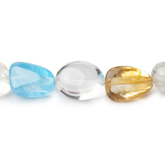 12x11-19x10mm Multi Gemstone plain nuggets 16.5 inch 25 pieces