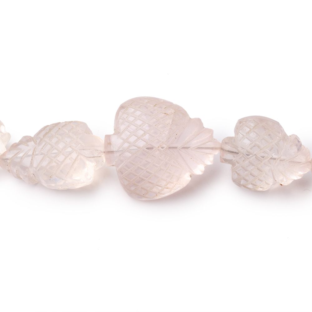 12x11-21x18mm Morganite Hand Carved Fancy Shaped Beads 8 inch 15 pieces