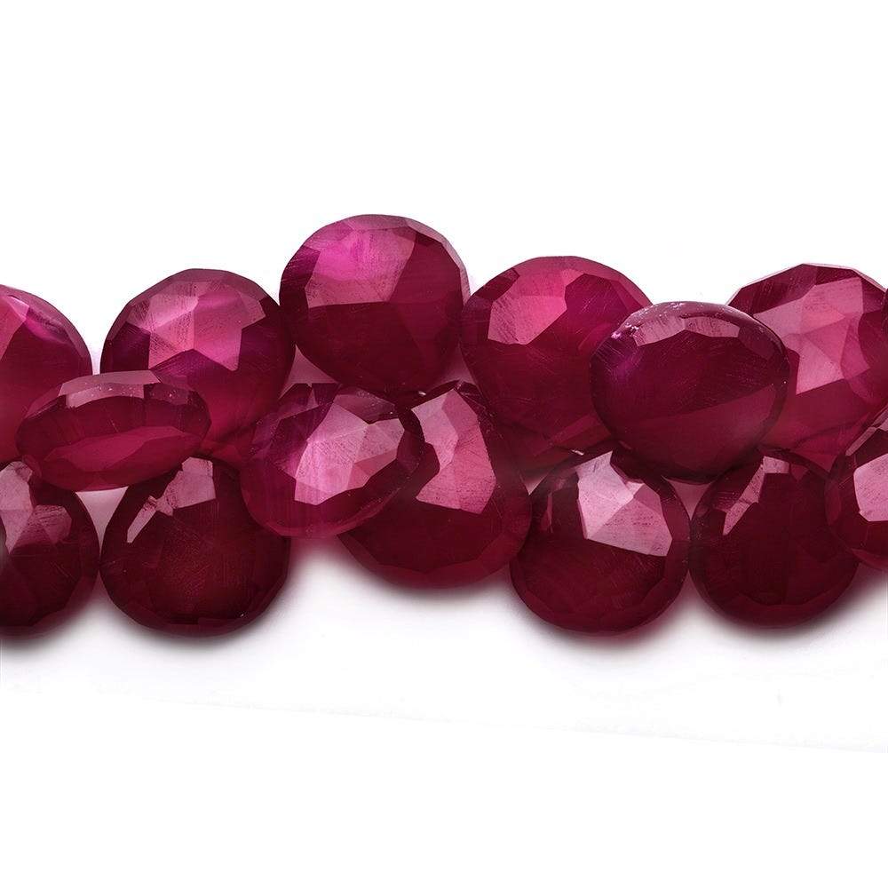 12x12-16x16mm Orchid Purple Chalcedony Heart Briolettes 8 inch 39 beads