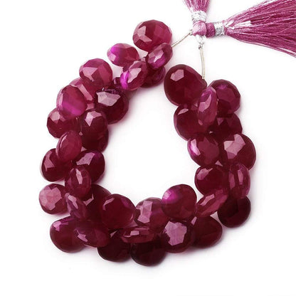 12x12-16x16mm Orchid Purple Chalcedony Heart Briolettes 8 inch 39 beads