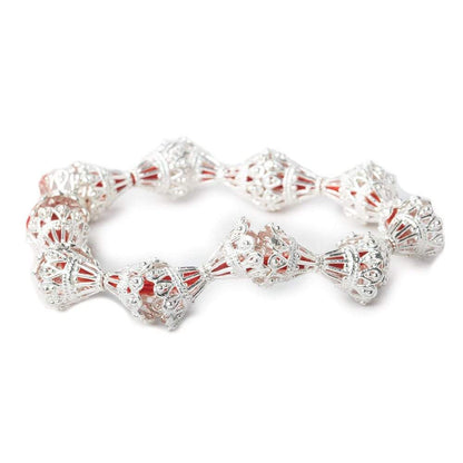 12x12mm Sterling Silver Plated Copper Victorian Scalloped Cone 8 inch 20 pcs