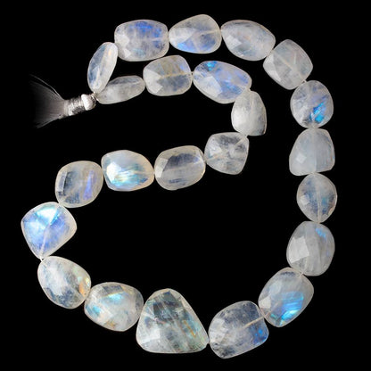 12x13-20x15mm Rainbow Moonstone faceted nuggets 14 inch 18 beads AA
