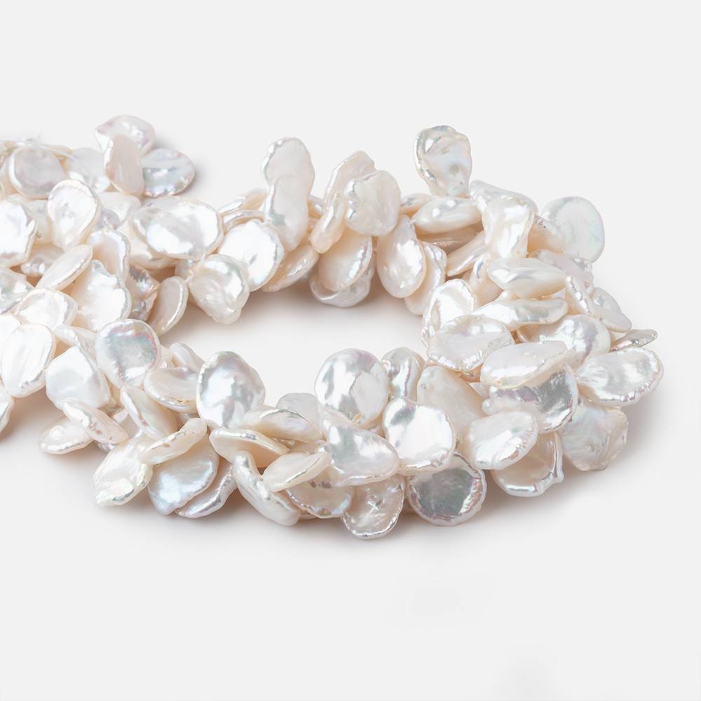 12x15-15x17mm White top drilled Keshi Freshwater Pearls AAA 16 inch 42pcs