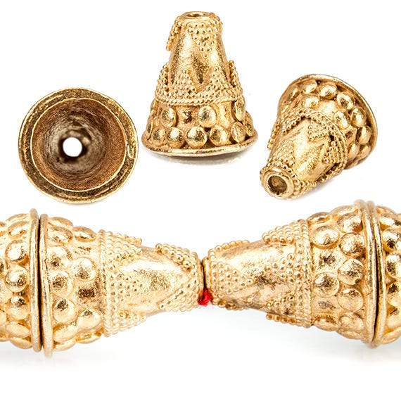 12x15mm 22kt Gold Plated Copper Cone *DISCONTINUED*