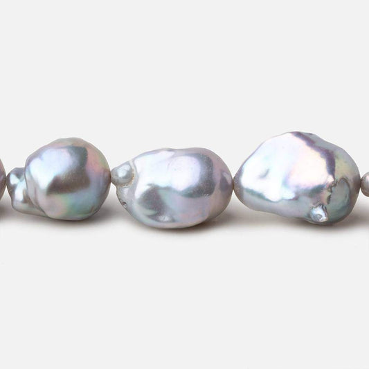 12x16-13x21mm Silver Ultra Baroque straight drilled freshwater pearls 16 inch 20 pieces AA
