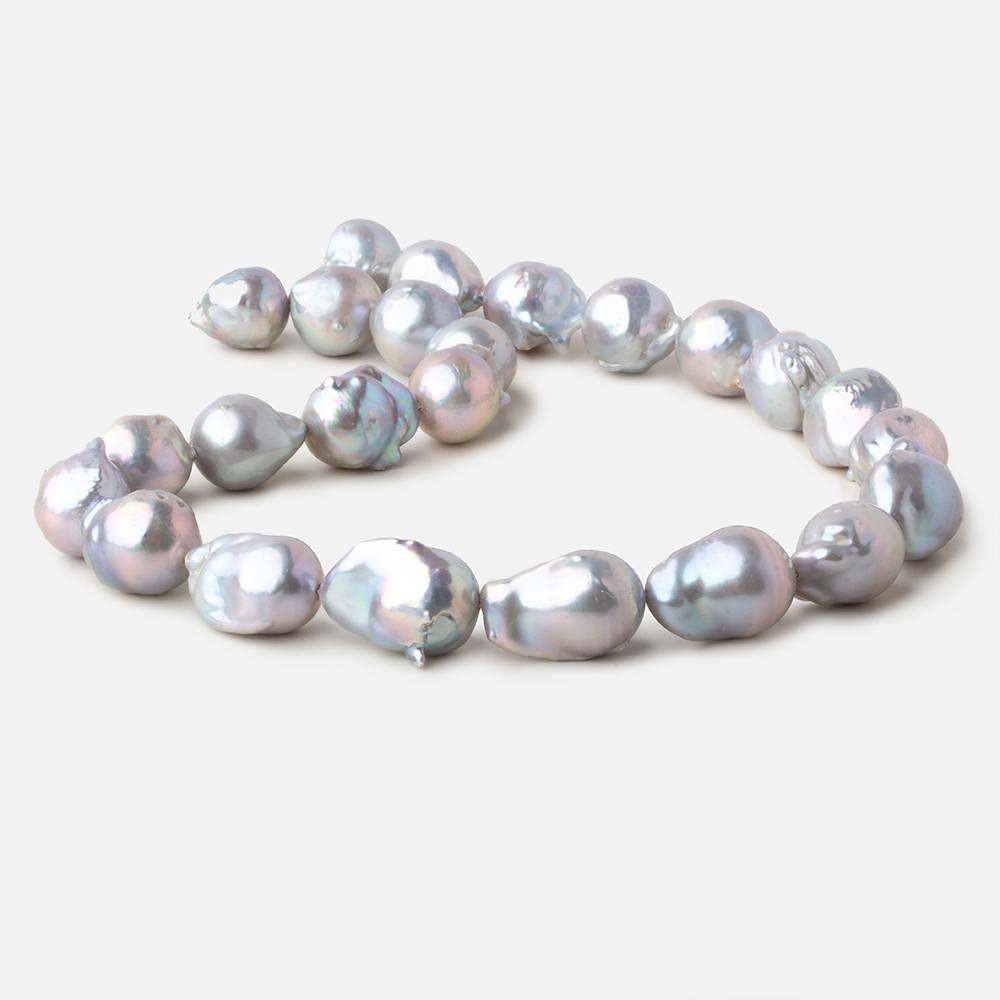 12x16-13x21mm Silver Ultra Baroque straight drilled freshwater pearls 16 inch 20 pieces AA