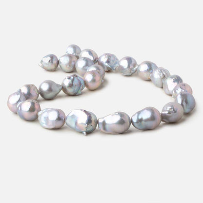 12x16-13x21mm Silver Ultra Baroque straight drilled freshwater pearls 16 inch 20 pieces AA