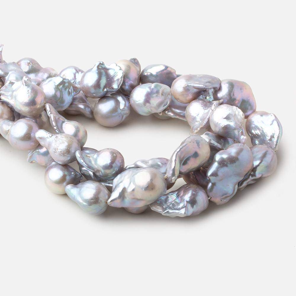 12x16-13x21mm Silver Ultra Baroque straight drilled freshwater pearls 16 inch 20 pieces AA