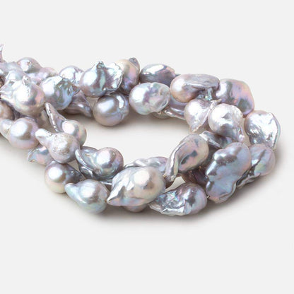 12x16-13x21mm Silver Ultra Baroque straight drilled freshwater pearls 16 inch 20 pieces AA