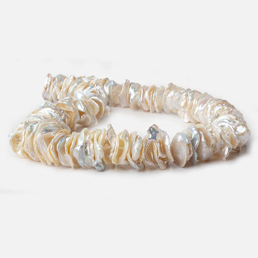 12x16-20x13mm Off White Ultra Keshi Center Drill Freshwater Pearl 16.5 inch 135 pcs