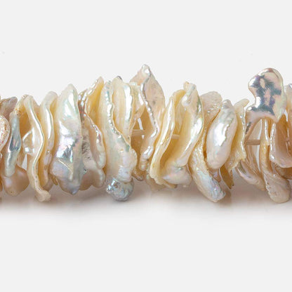 12x16-20x13mm Off White Ultra Keshi Center Drill Freshwater Pearl 16.5 inch 135 pcs