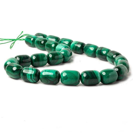 12x16mm Malachite plain cylinder tube beads 15.5 inch 25 pieces