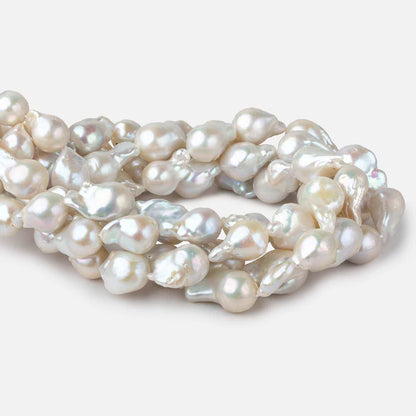 12x17-13x22mm Off White Ultra Baroque Freshwater Pearls 16 inch 17 pieces AA grade