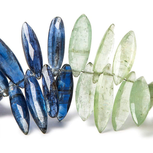 12x4-18x5mm Green and Blue Kyanite Top Drilled Faceted Marquise Beads 8 inch 68 pieces