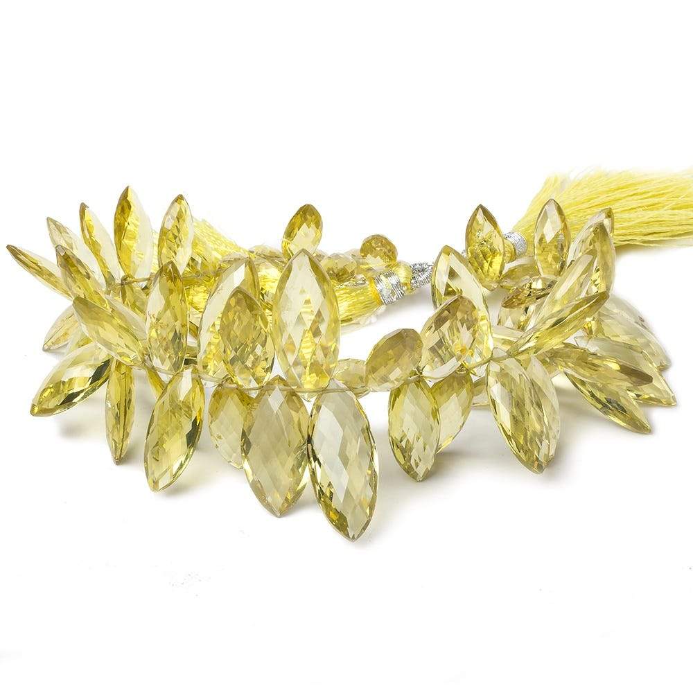 12x5-25x10mm Lemon Quartz Top Drill Faceted Marquise 8.5 inch 65 Beads AAA Grade