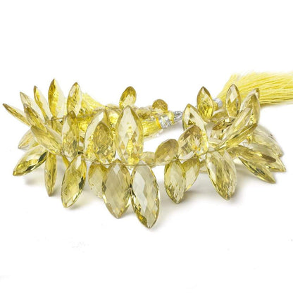 12x5-25x10mm Lemon Quartz Top Drill Faceted Marquise 8.5 inch 65 Beads AAA Grade