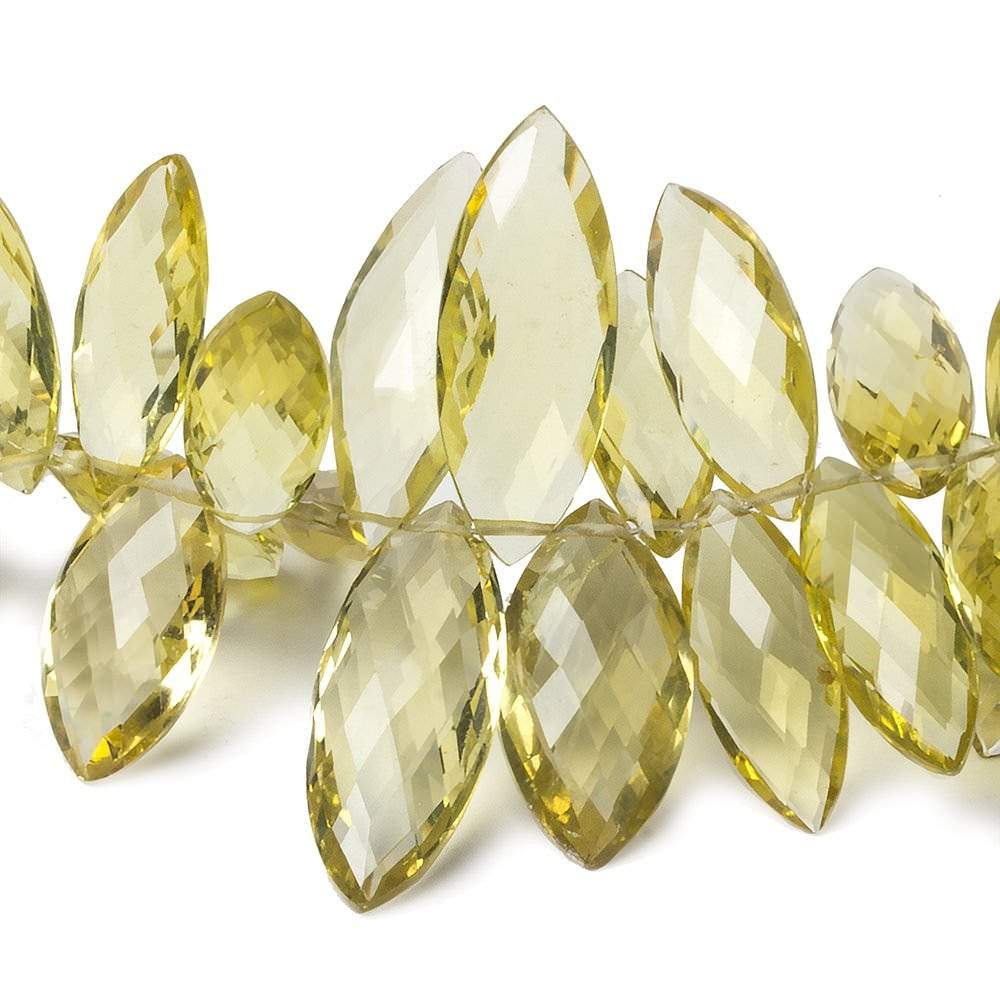 12x5-25x10mm Lemon Quartz Top Drill Faceted Marquise 8.5 inch 65 Beads AAA Grade