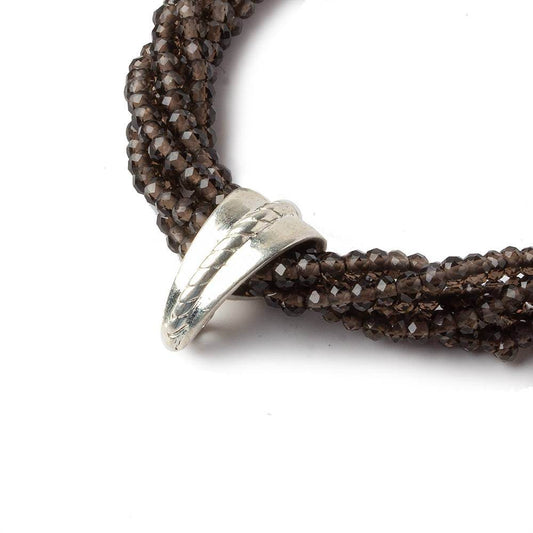 12x6mm Sterling Silver Slider Style Twisted Rope Bail 1 piece