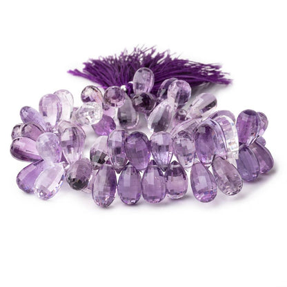 8x4-12x8mm Amethyst Faceted Tear Drop Beads AA 8 inch 60 pieces