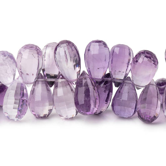8x4-12x8mm Amethyst Faceted Tear Drop Beads AA 8 inch 60 pieces