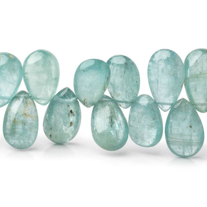 12x7-16x8mm Teal Kyanite Plain Pear Beads 7.5 inch 49 pieces