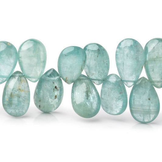 12x7-16x8mm Teal Kyanite Plain Pear Beads 7.5 inch 49 pieces