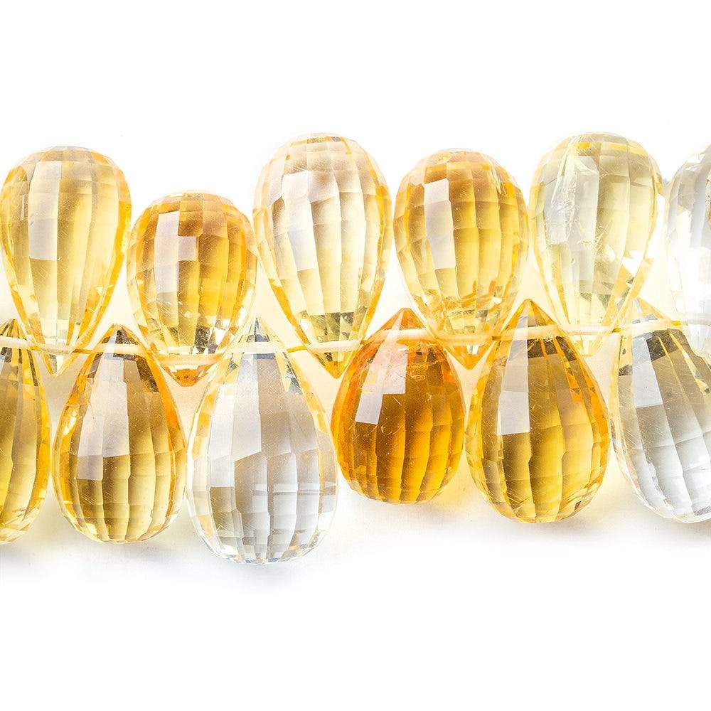 12x7-17x12mm Citrine Beads Tear Drop Briolettes 8 inch 52 pieces AAA