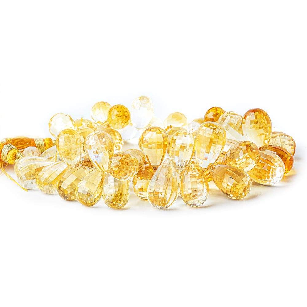 12x7-17x12mm Citrine Beads Tear Drop Briolettes 8 inch 52 pieces AAA