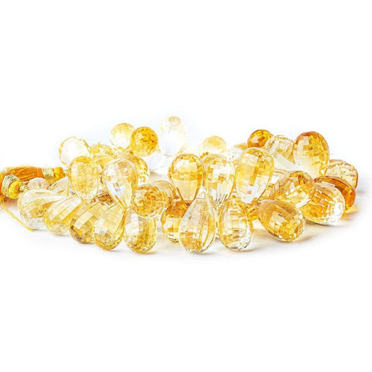 12x7-17x12mm Citrine Beads Tear Drop Briolettes 8 inch 52 pieces AAA