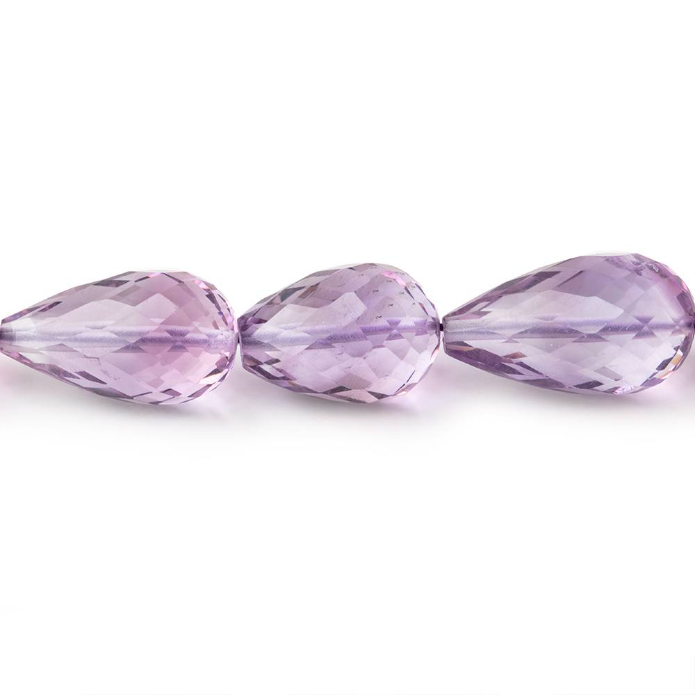 12x7-19x10mm Pink Amethyst Faceted Tear Drop Beads 8 inch 14 pieces