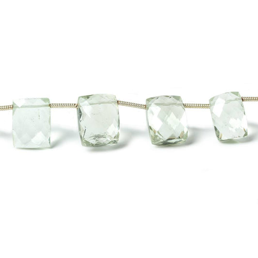12x7mm-14x10mm Prasiolite Side Drilled Rectangle Beads 8 inch 13 pieces