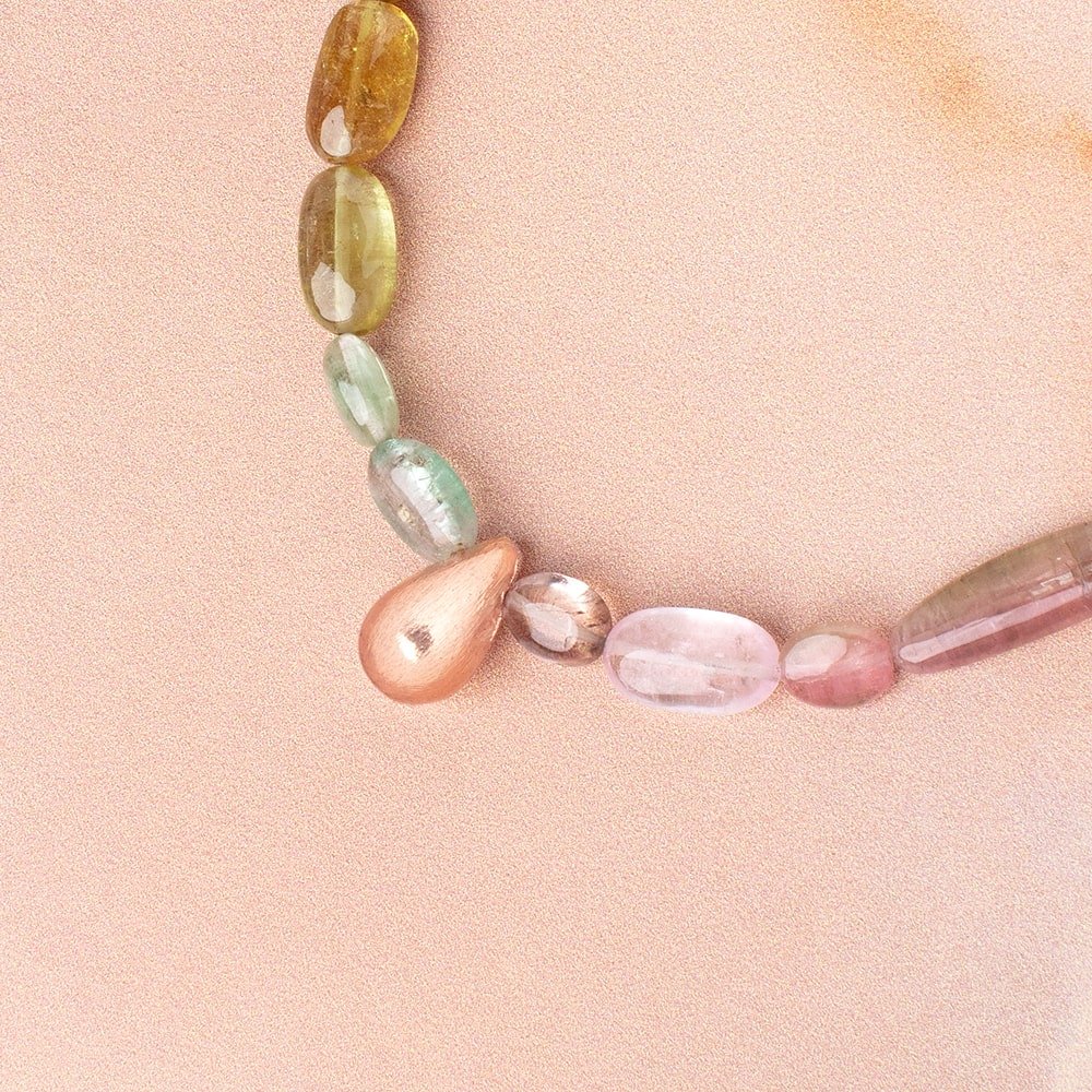 12x7mm Rose Gold Plated Copper Brushed Tear Drop Set of 6 Beads