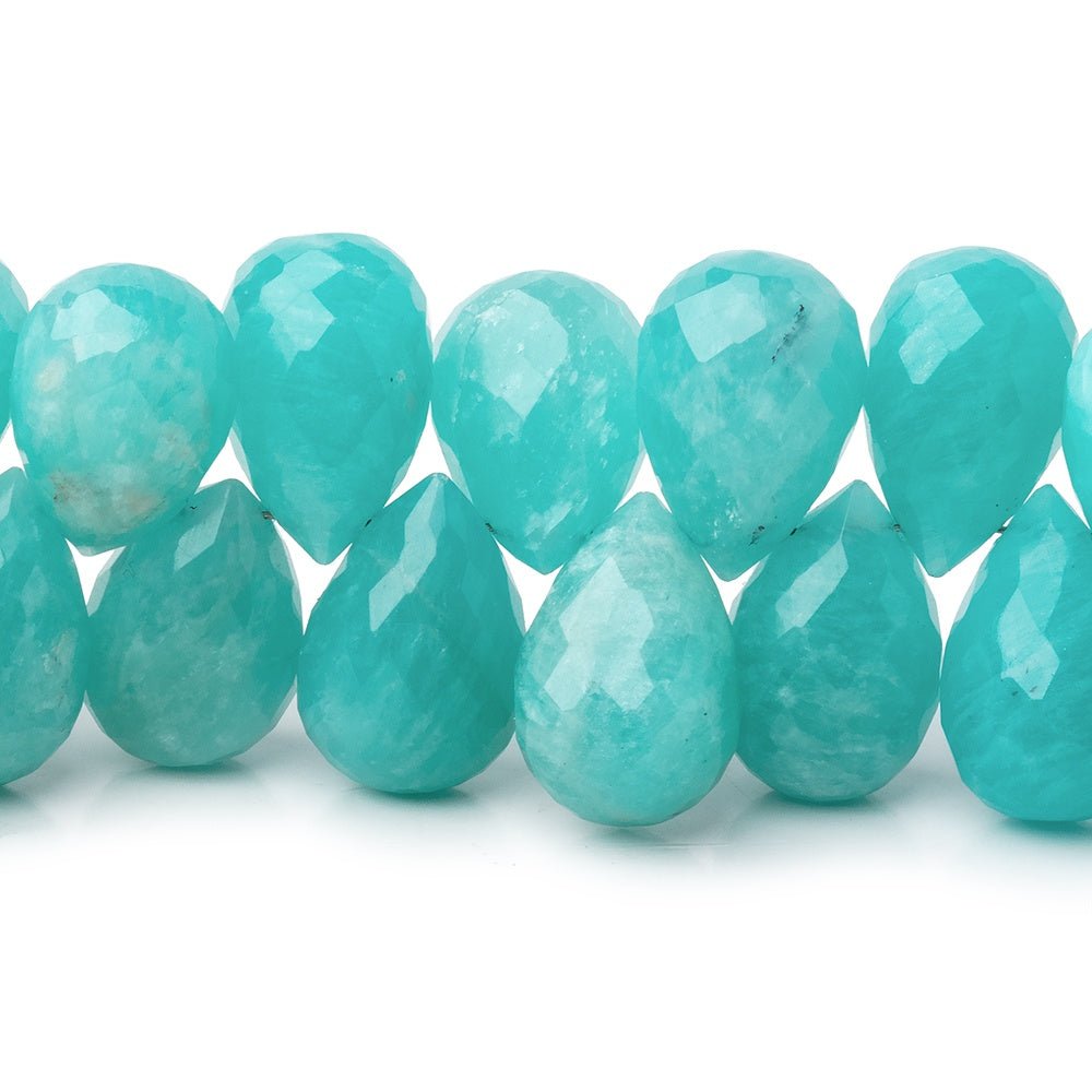 12x8-13x9mm Amazonite Faceted Tear Drop Beads 7.5 inch 45 pieces AA