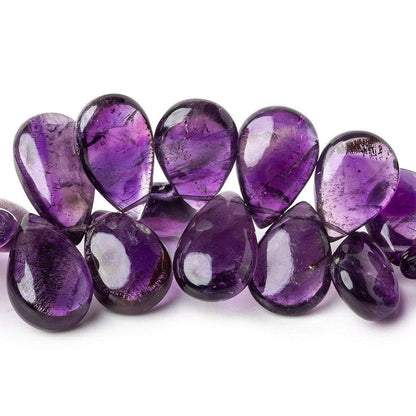 12x8-14x8mm Amethyst Plain Pear Beads 8 inch 50 pieces