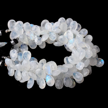 12x8-14x9mm Rainbow Moonstone Faceted Pear Beads 9 inch 60 pieces