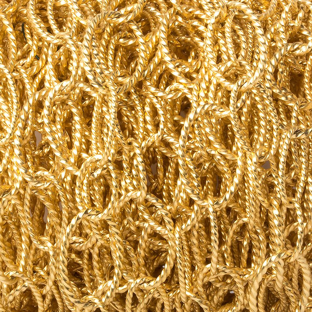 12x8-15x9-19x12mm 22kt Gold Satin Plated Twisted Oval Link Chain by the foot