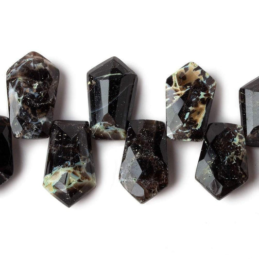 12x8-17x10mm Rapid City Jasper top drilled Faceted Shield beads 8 inch 28 pieces AAA