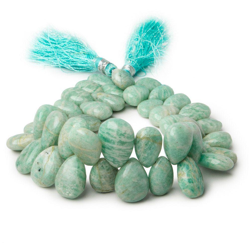 12x8-17x11mm Amazonite Plain Pear beads 8 inch 44 pieces