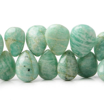 12x8-17x11mm Amazonite Plain Pear beads 8 inch 44 pieces