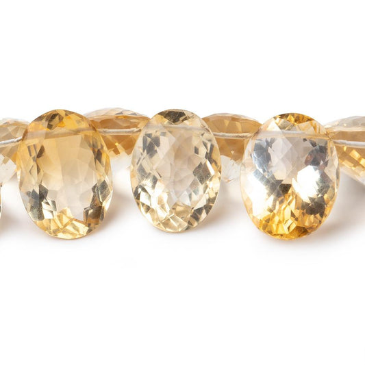 12x8-17x11mm Citrine Pavilion Faceted Oval Beads 6 inch 22 pieces AAA