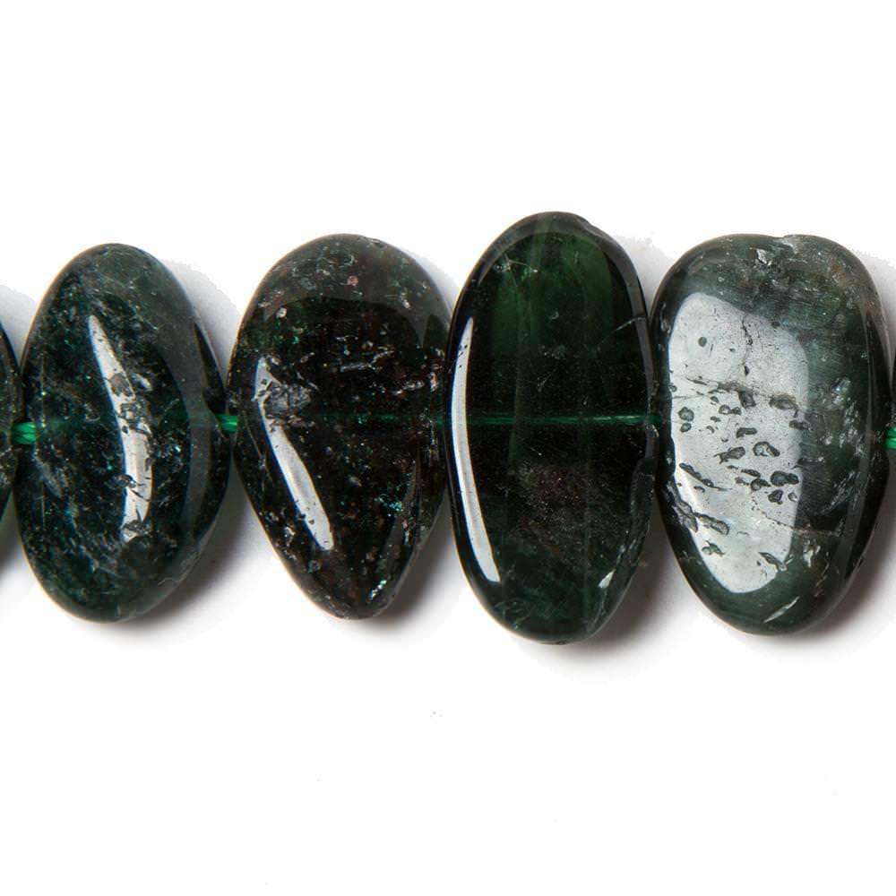 Chrome Diopside side drilled plain nugget beads 16 inch 39 pcs