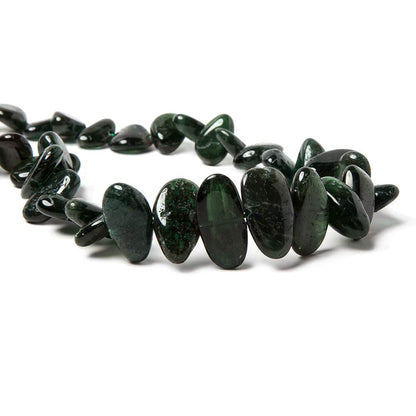 Chrome Diopside side drilled plain nugget beads 16 inch 39 pcs