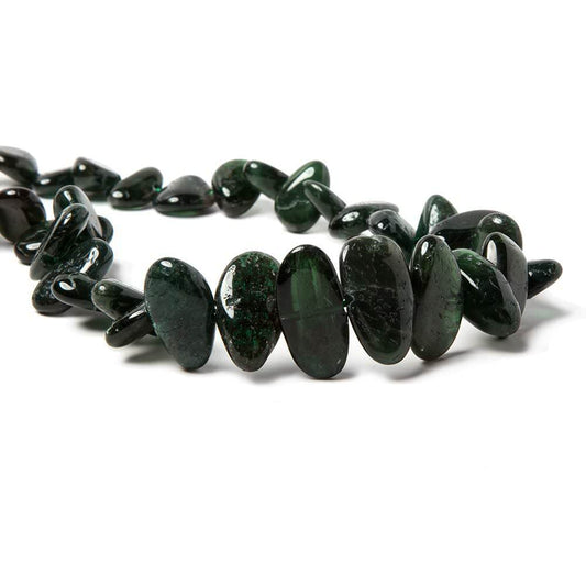 Chrome Diopside side drilled plain nugget beads 16 inch 39 pcs