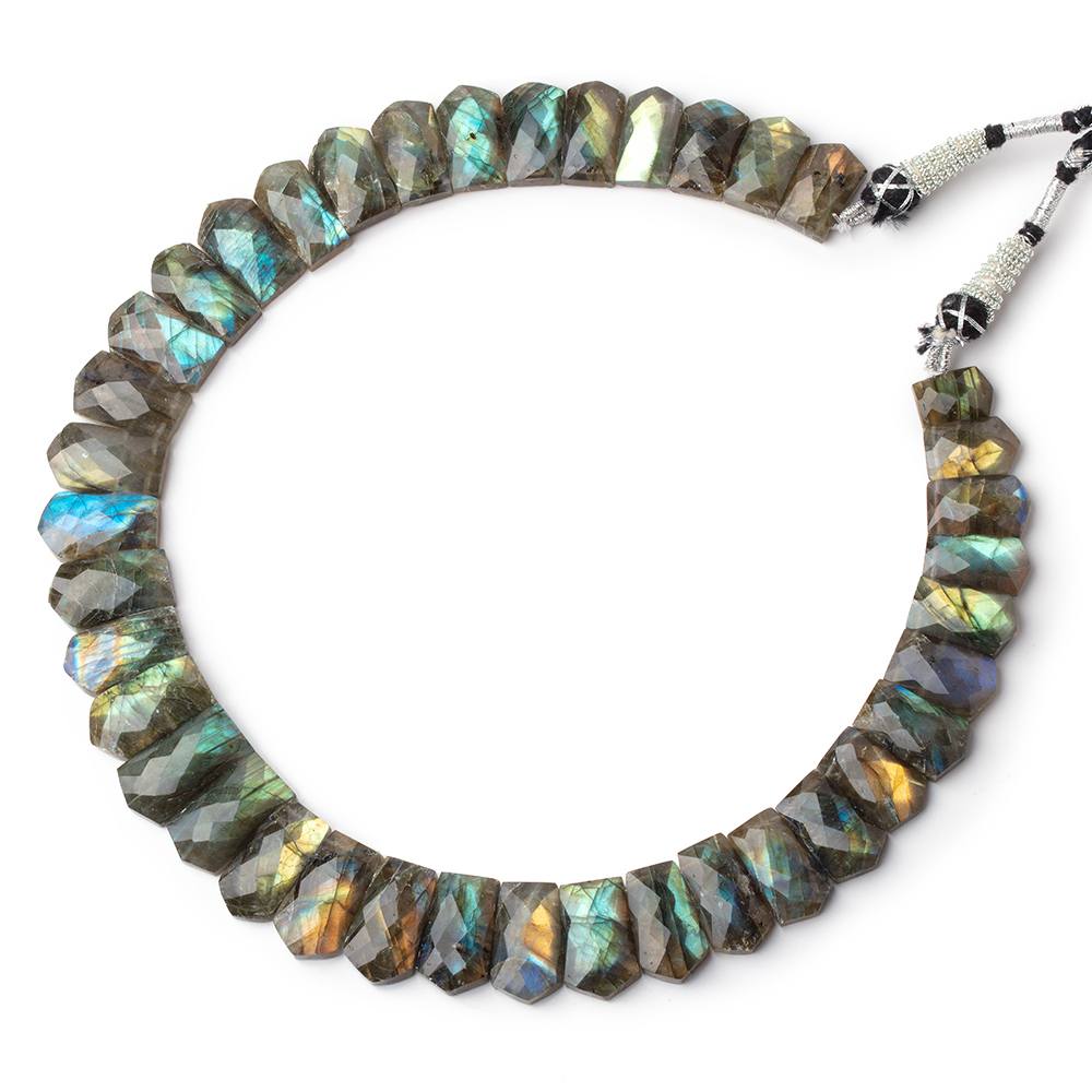 12x8-22x11mm Labradorite double drilled faceted fancy shape collar 38 beads