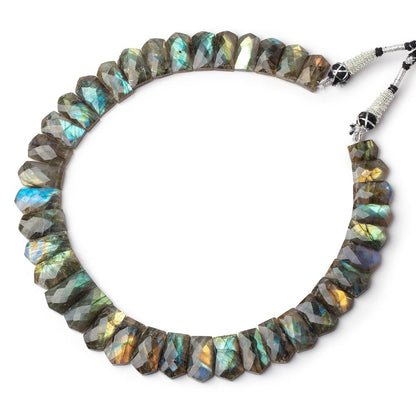 12x8-22x11mm Labradorite double drilled faceted fancy shape collar 38 beads