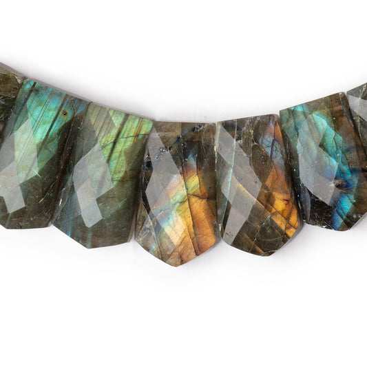12x8-22x11mm Labradorite double drilled faceted fancy shape collar 38 beads