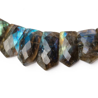 12x8-23x12mm Labradorite double drilled faceted fancy shape collar 44 beads