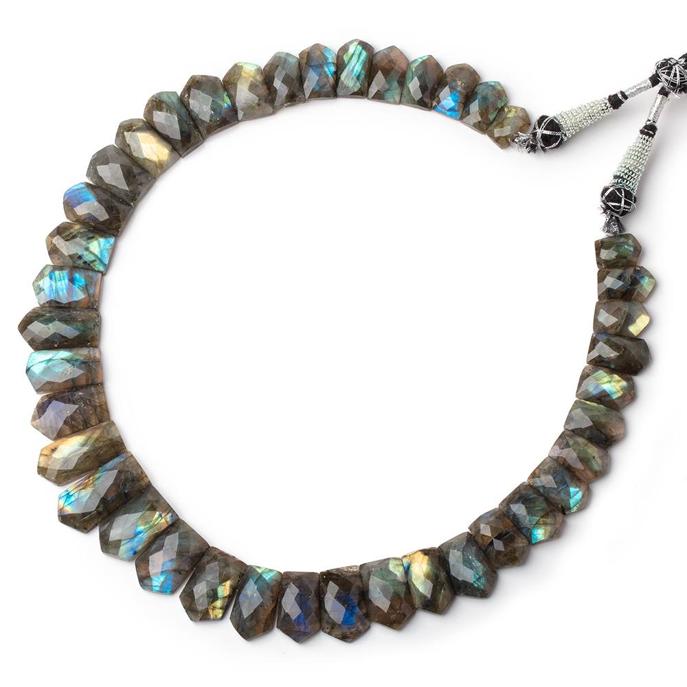 12x8-25x12mm Labradorite double drilled faceted fancy shape collar 37 beads