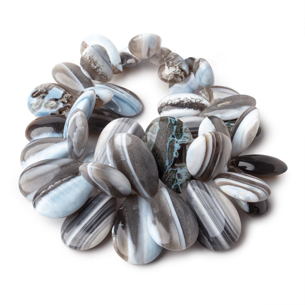 12x8-25x16mm Banded Owyhee Opal Plain Pear Beads 7 inch 42 pieces AA