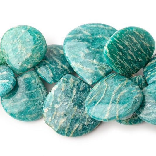 12x8-30mm Russian Amazonite Plain Hearts & Pears 8 inch 33 Beads
